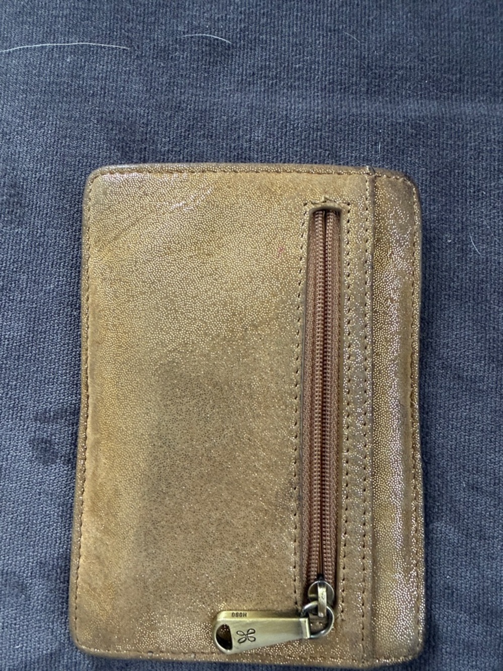 HOBO Metallic Gold Leather Card & Key Holder